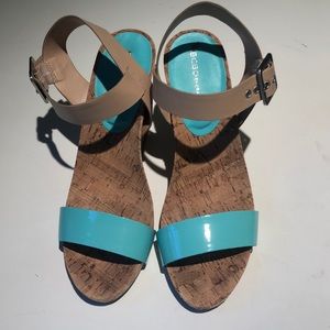 BCBG cork wedges